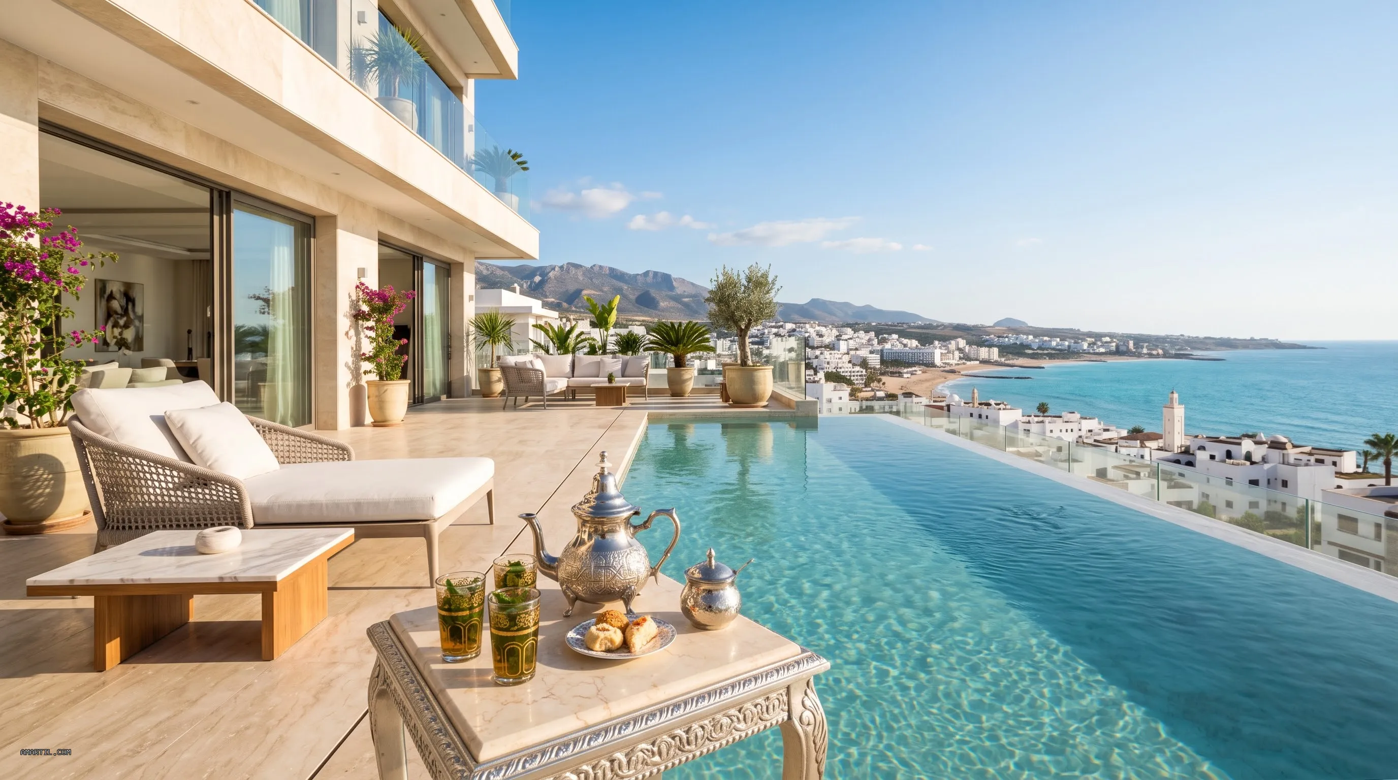 شقق فاخرة للكراء في مرتيل مع piscine privée وخدمات إضافية | AMARTIL