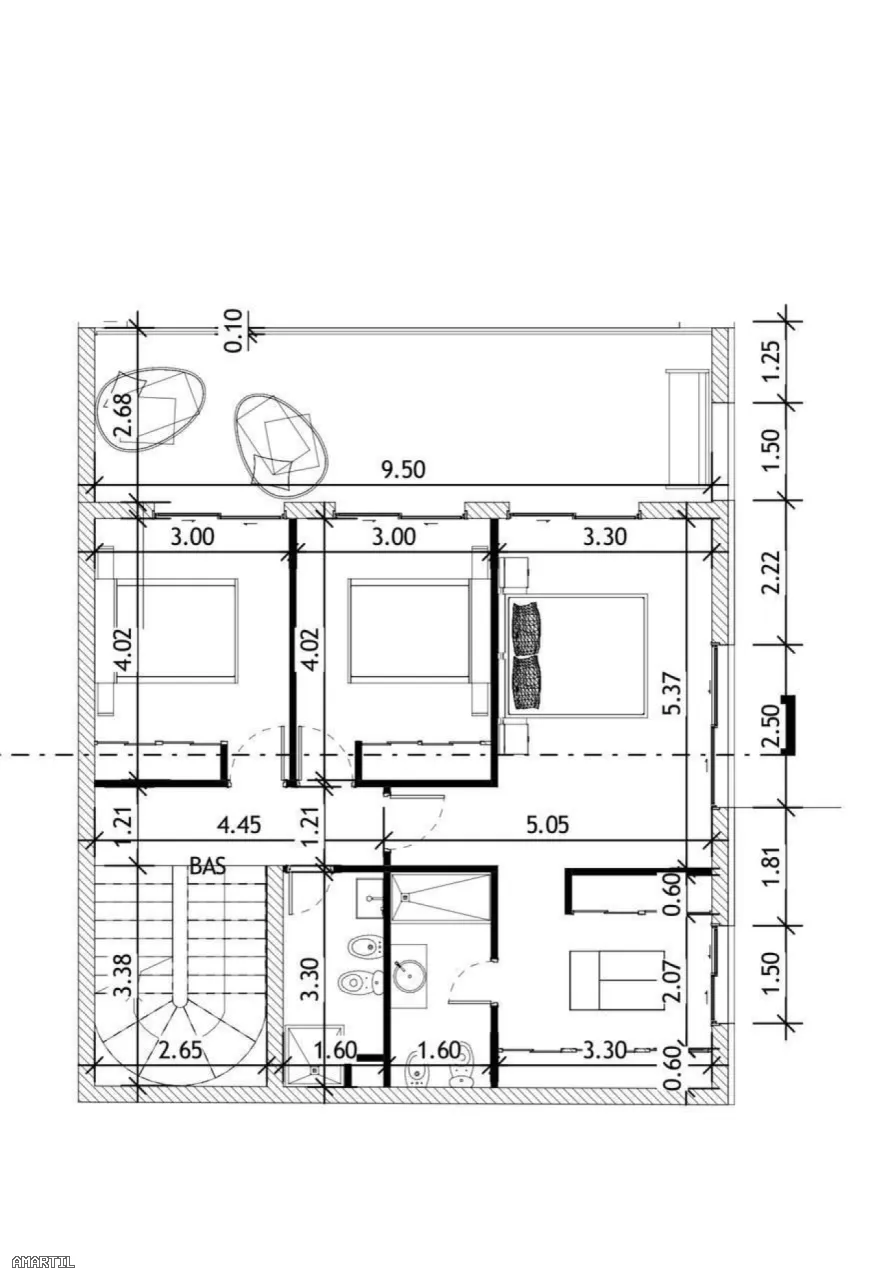 Terrain à vendre à Martil ,190 m² ,Deux façades