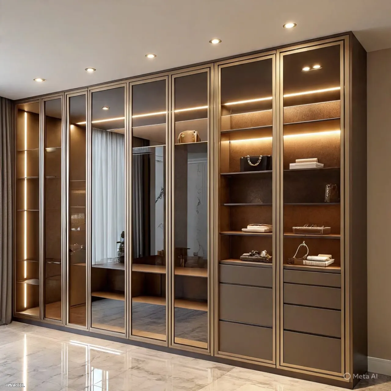 Rénovation sur mesure de placard avec verre fumé