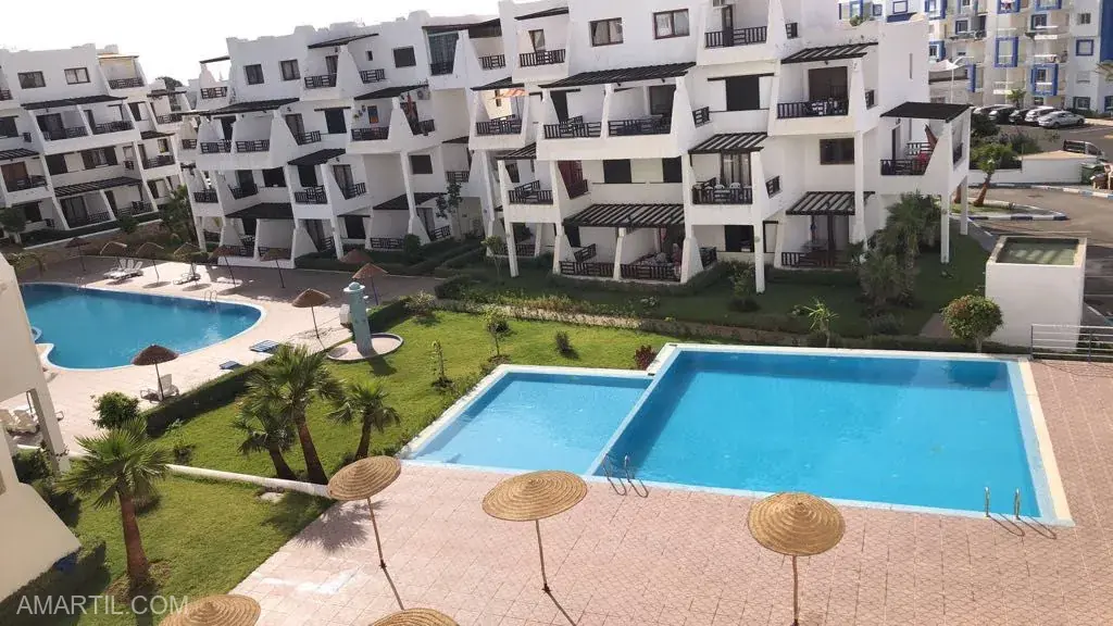 Appartement à louer à cabo negro tamoda golf 1 chambre balcon 55 mètres 2ème étg