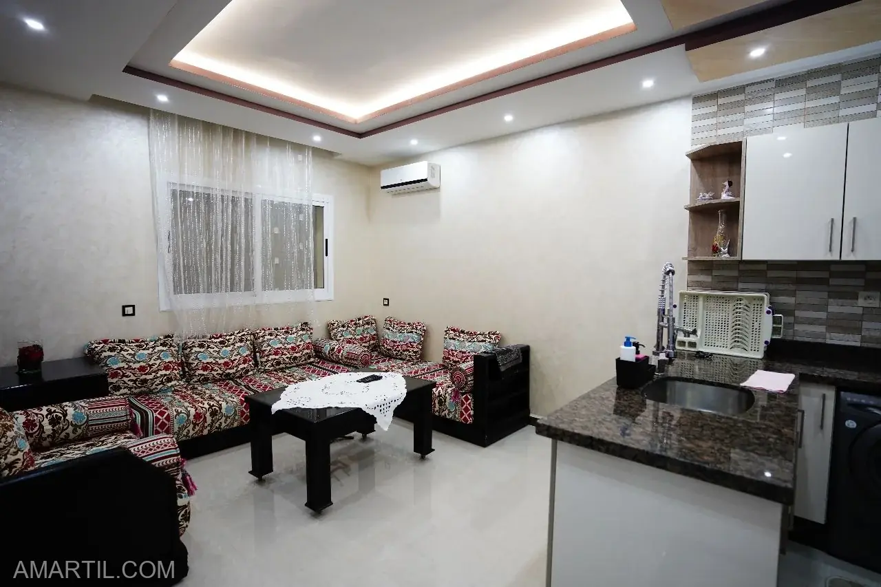 appartement modern à louer à martil 1 ère étage chambre salon balcon 49 mètres