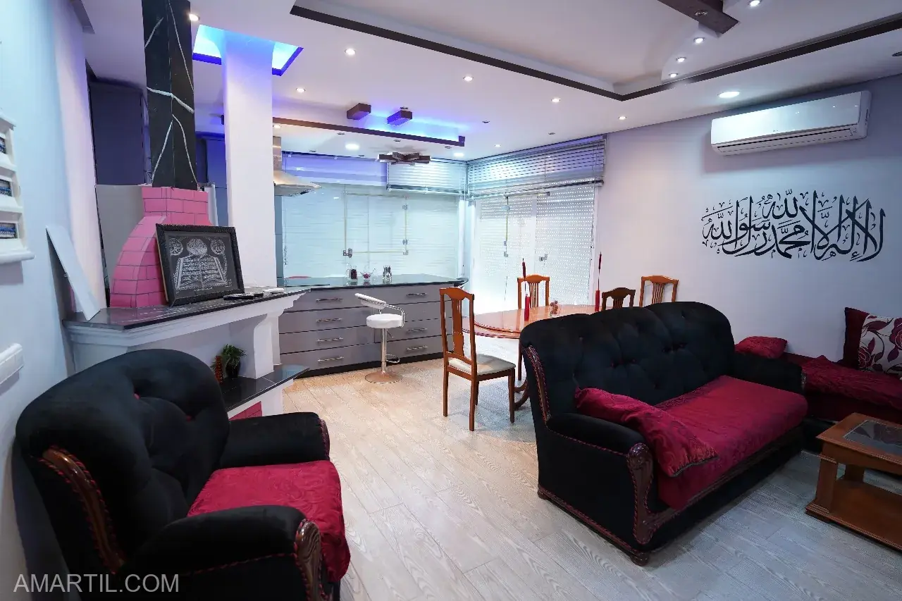 Appartement meublé à Martil, 100m², 3 ch, balcon, clim, proche de la plage