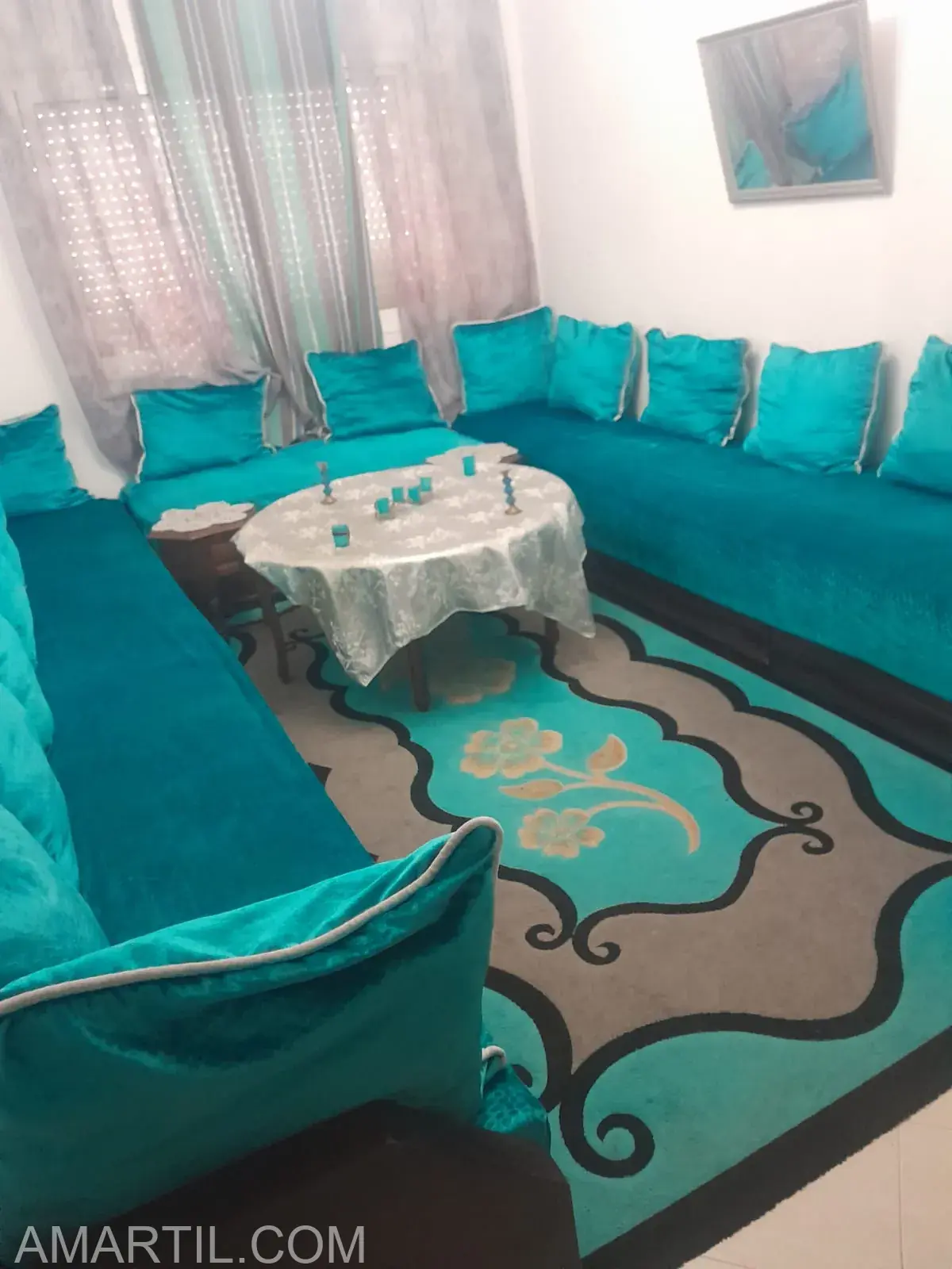 "Appartement à Louer à Ryad Sofia – 2 Chambres et Salon au 3ᵉ Étage"
